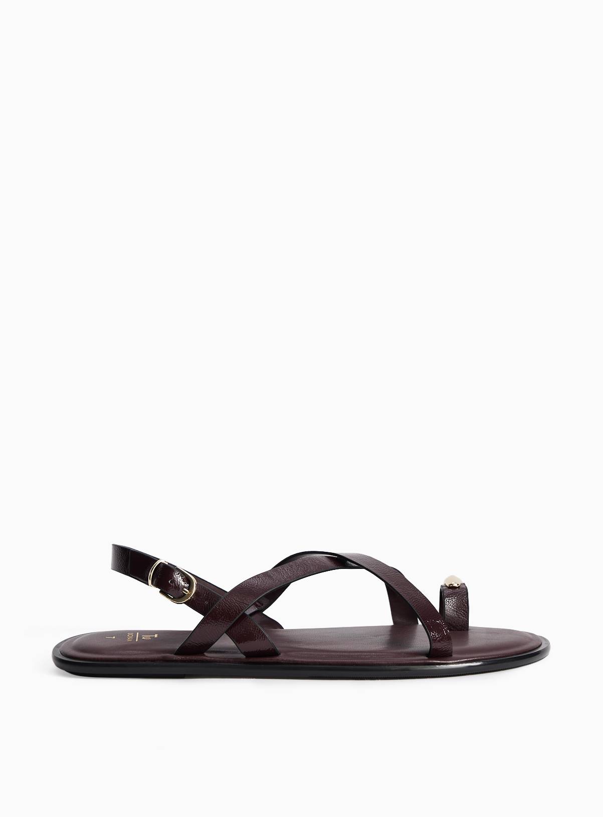 Dark Red Toe Ring Detail Strappy Sandals 8 - Image 2